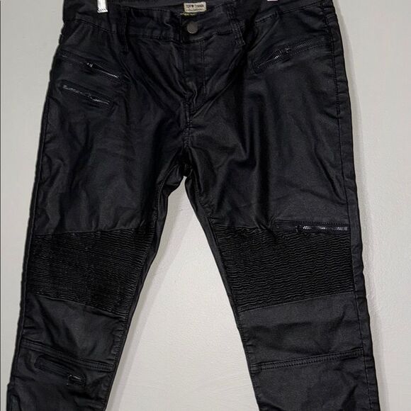 Black Biker Style Pants - Picture 6 of 14